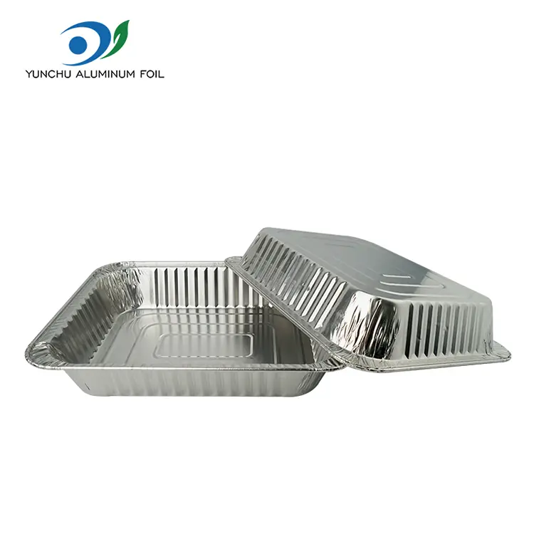 आयताकार takeaway टर्की प्लेट चांदी एल्यूमीनियम पन्नी कंटेनर