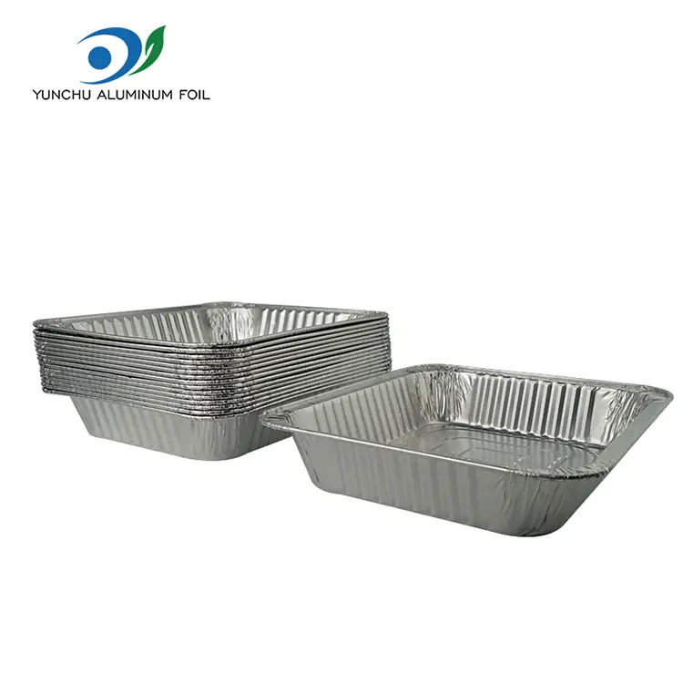 आयताकार takeaway टर्की प्लेट चांदी एल्यूमीनियम पन्नी कंटेनर