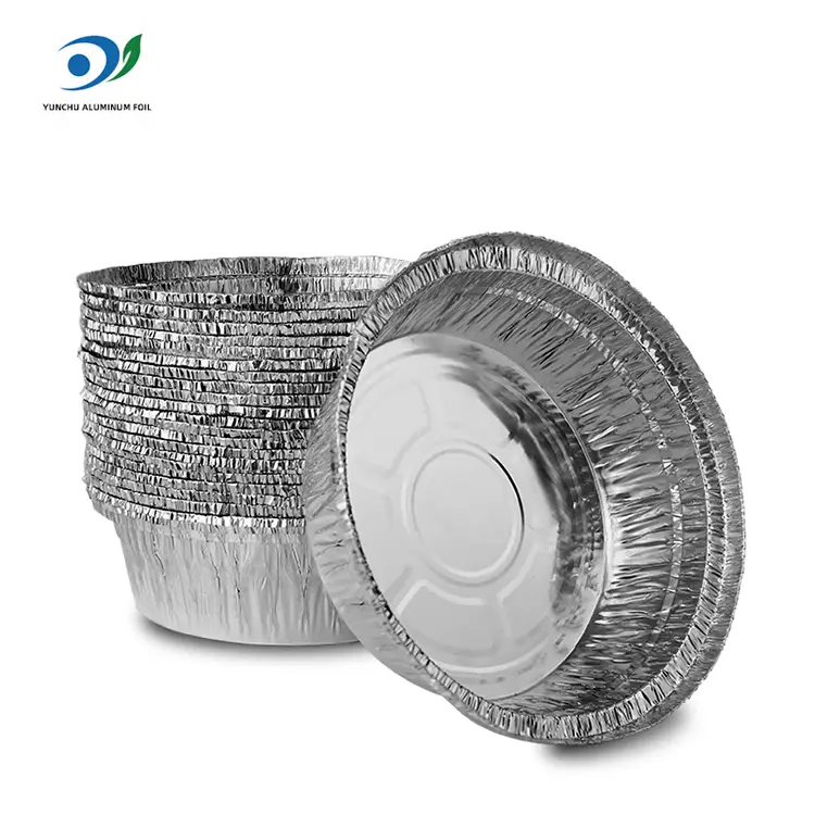 गोल एयर फ्रायर खानपान चांदी एल्यूमीनियम पन्नी कंटेनर