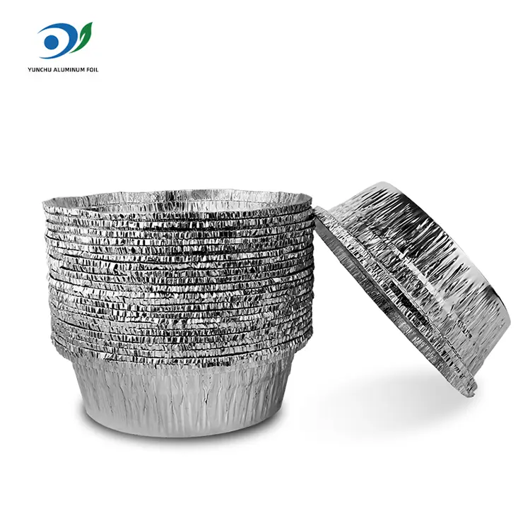 गोल एयर फ्रायर खानपान चांदी एल्यूमीनियम पन्नी कंटेनर