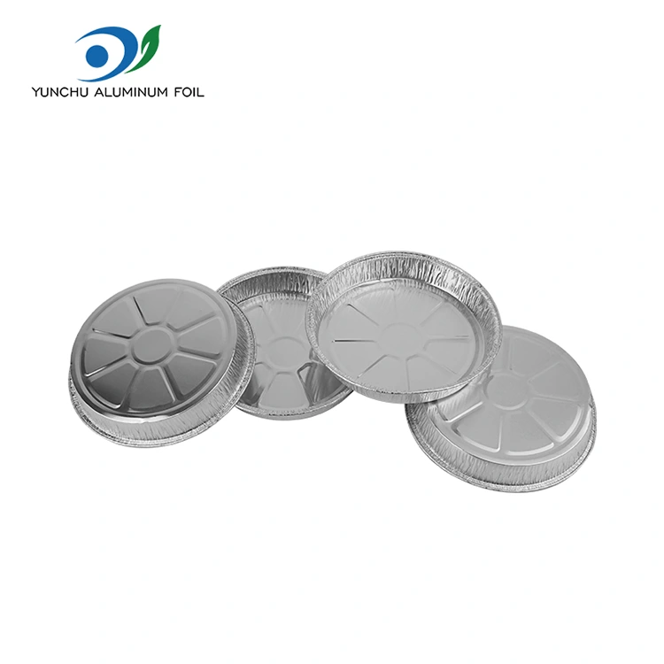 7 इंच झुर्रियों वाला पिज्जा पैन सिल्वर एल्यूमीनियम पन्नी कंटेनर