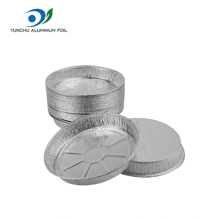 7 इंच झुर्रियों वाला पिज्जा पैन सिल्वर एल्यूमीनियम पन्नी कंटेनर