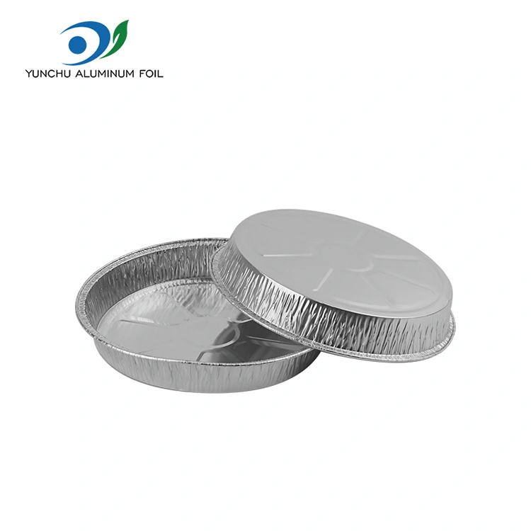 7 इंच झुर्रियों वाला पिज्जा पैन सिल्वर एल्यूमीनियम पन्नी कंटेनर