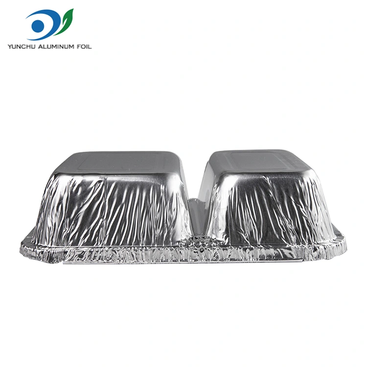 डिस्पोजेबल कम्पार्टमेंट फास्ट फूड सिल्वर एल्यूमीनियम पन्नी कंटेनर