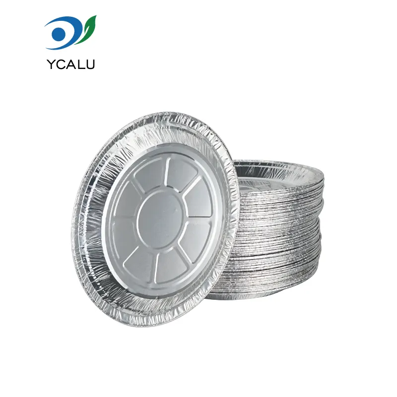 डिस्पोजेबल डिस्क एयर फ्रायर सिल्वर एल्युमिनियम फॉयल फूड कंटेनर