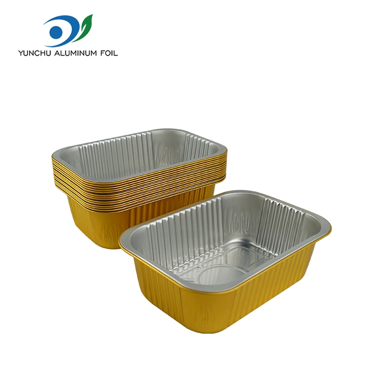 डिस्पोजेबल स्क्वायर सील ग्रैटिन एल्यूमीनियम पन्नी कंटेनर