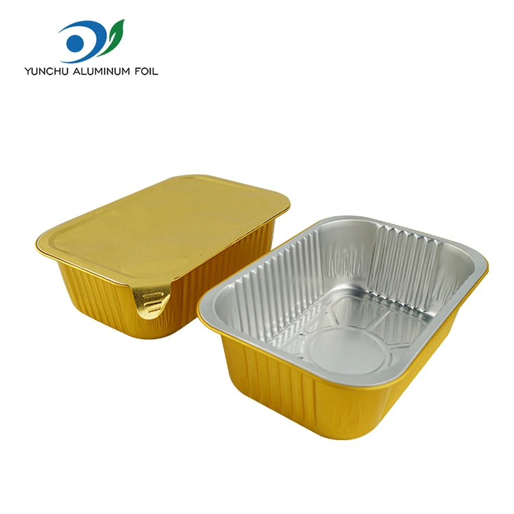 डिस्पोजेबल स्क्वायर सील ग्रैटिन एल्यूमीनियम पन्नी कंटेनर