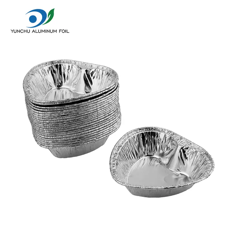 दिल के आकार का केक एयर फ्रायर सिल्वर एल्यूमीनियम पन्नी कंटेनर