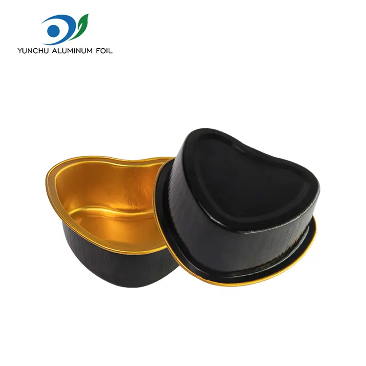 दिल के आकार का रोस्ट स्मूथवॉल एल्यूमीनियम पन्नी कंटेनर