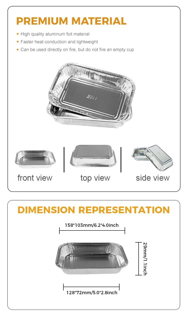 Silver Airline Aluminum Foil Containers