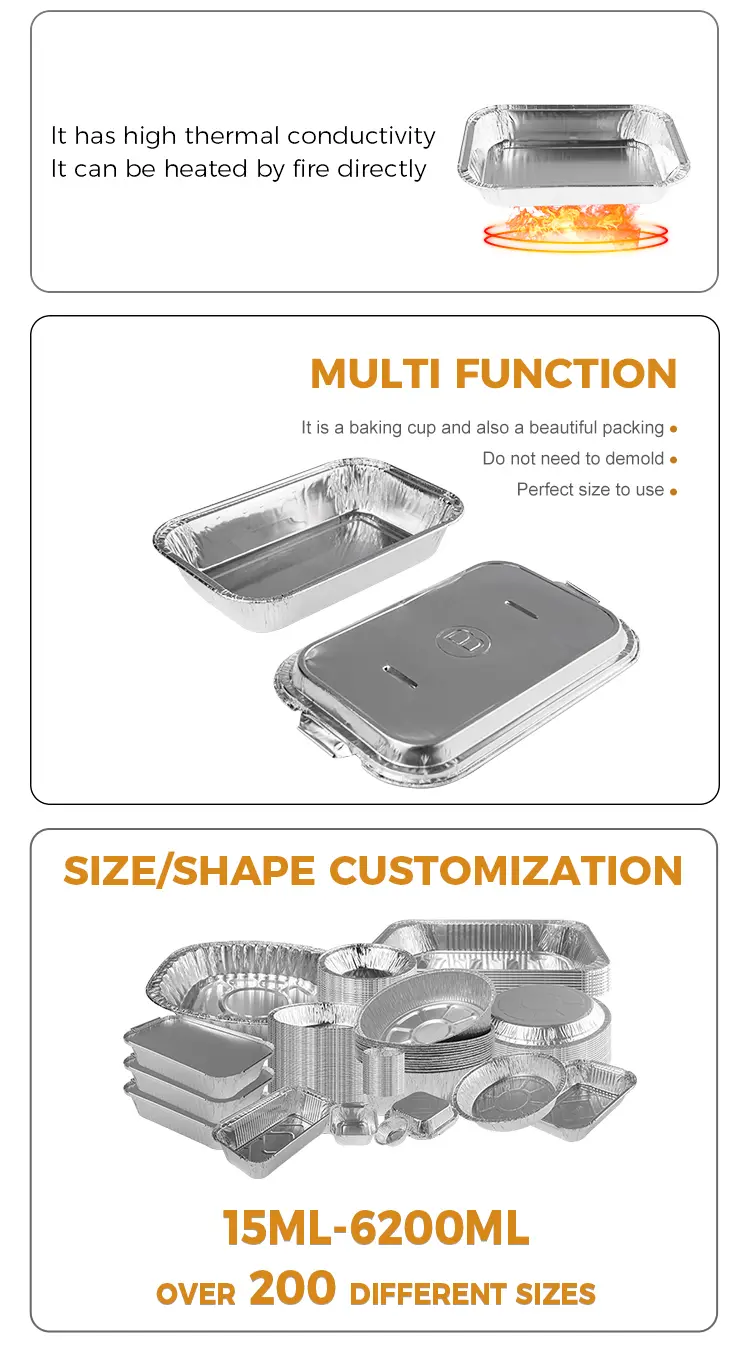 Silver Airline Aluminum Foil Containers