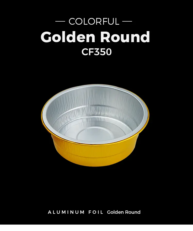 Disposable catering Golden Round Aluminum Foil Containers