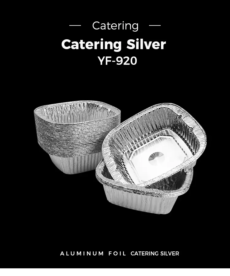 Square silver takeaway packing Aluminum Foil Container