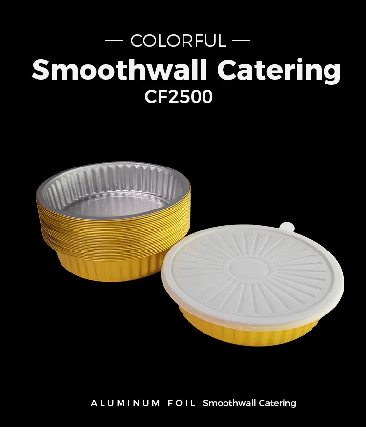 Disposable barbecue trays Golden Round Aluminum Foil Containers