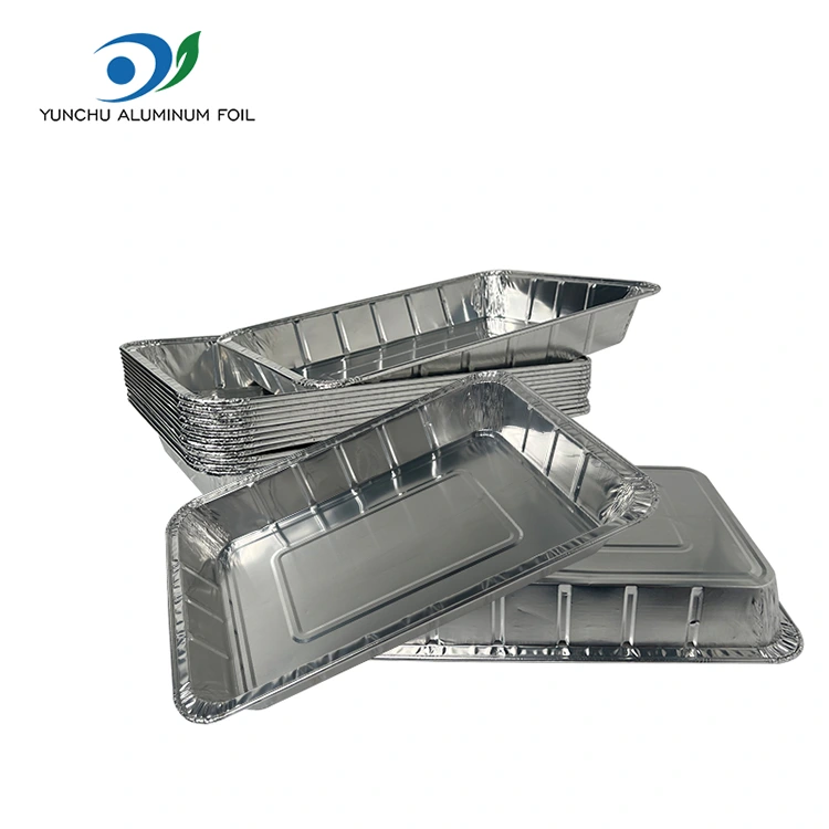बड़े ग्रील्ड मछली टेकअवे सिल्वर एल्यूमीनियम पन्नी कंटेनर