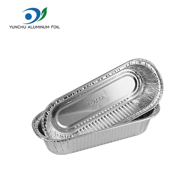 अंडाकार एयर फ्रायर बेकिंग सिल्वर एल्यूमीनियम पन्नी कंटेनर