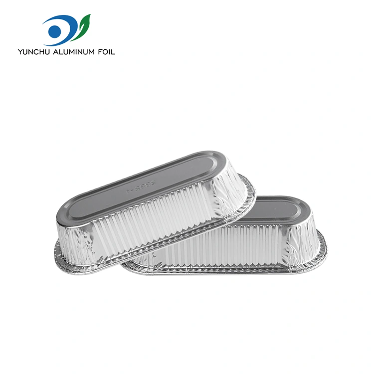 अंडाकार एयर फ्रायर बेकिंग सिल्वर एल्यूमीनियम पन्नी कंटेनर