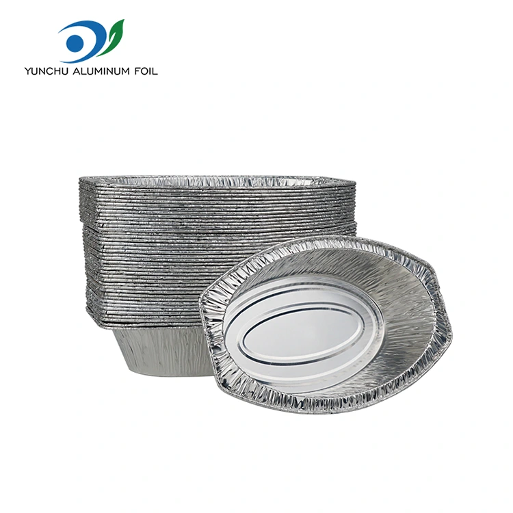 ओवल बेक्ड ब्रेड सिल्वर एल्यूमीनियम पन्नी कंटेनर