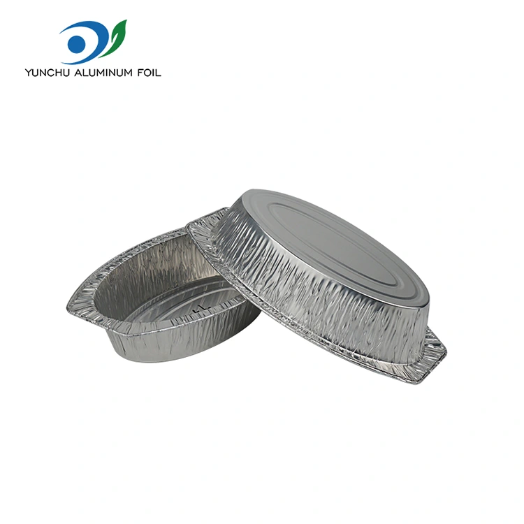 ओवल बेक्ड ब्रेड सिल्वर एल्यूमीनियम पन्नी कंटेनर