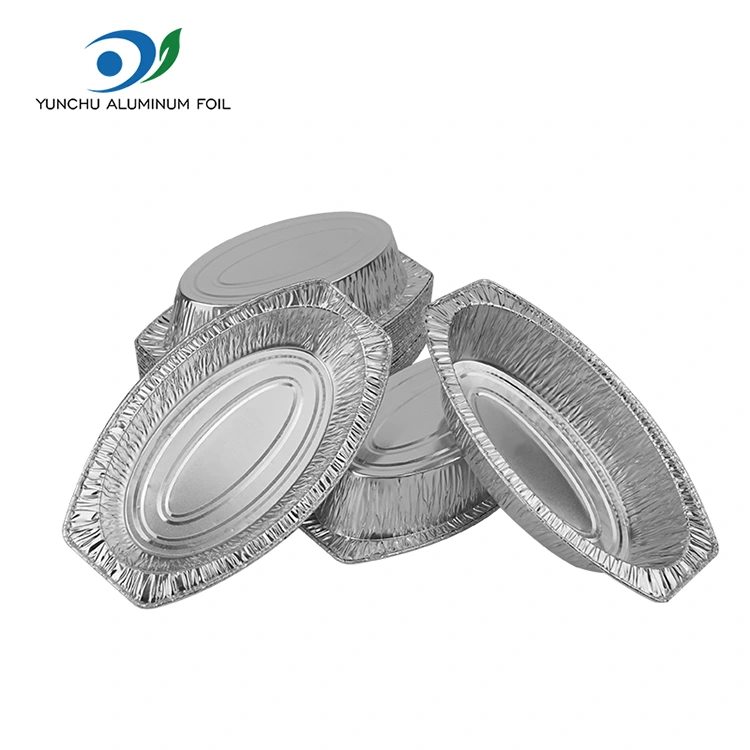 ओवल बेक्ड ब्रेड सिल्वर एल्यूमीनियम पन्नी कंटेनर