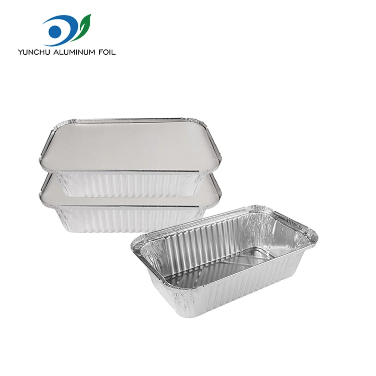 आयताकार एयर फ्रायर पैकिंग सिल्वर एल्यूमीनियम पन्नी कंटेनर