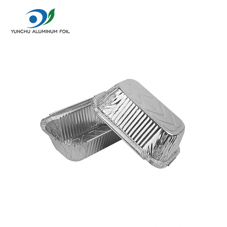 आयताकार बेक्ड राइस सिल्वर एल्यूमीनियम पन्नी कंटेनर