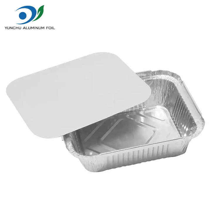 आयताकार बेक्ड राइस सिल्वर एल्यूमीनियम पन्नी कंटेनर