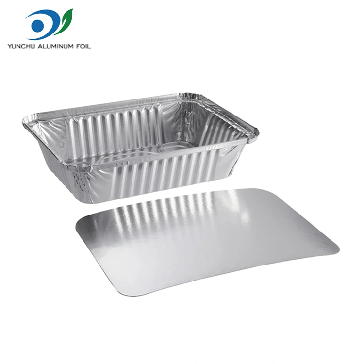 आयताकार बेक्ड राइस सिल्वर एल्यूमीनियम पन्नी कंटेनर