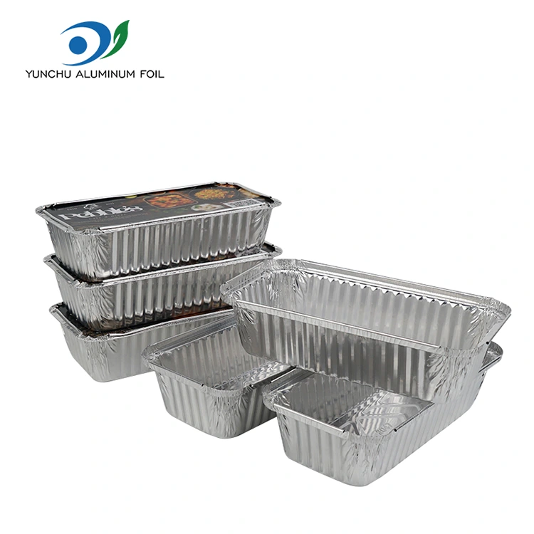 आयताकार बारबेक्यू मोटा चांदी एल्यूमीनियम पन्नी कंटेनर