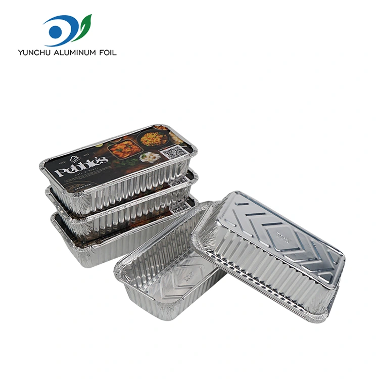आयताकार बारबेक्यू मोटा चांदी एल्यूमीनियम पन्नी कंटेनर
