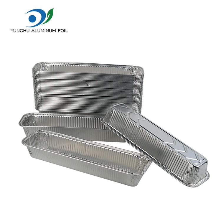 आयताकार ब्रेड ट्रे बेकिंग सिल्वर एल्यूमीनियम पन्नी कंटेनर आयताकार ब्रेड ट्रे बेकिंग सिल्वर एल्यूमीनियम पन्नी कंटेनर
