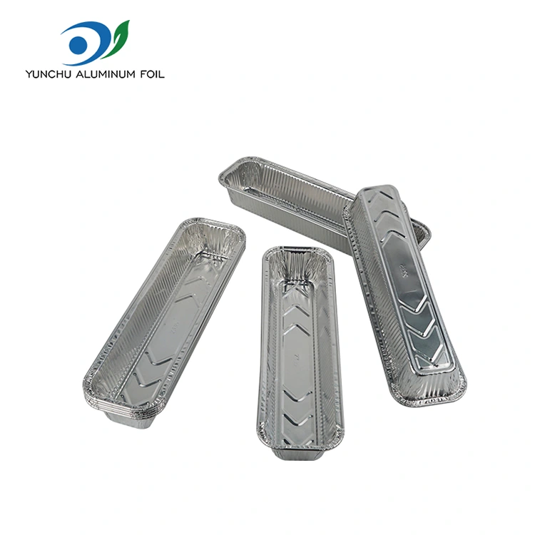 आयताकार ब्रेड ट्रे बेकिंग सिल्वर एल्यूमीनियम पन्नी कंटेनर