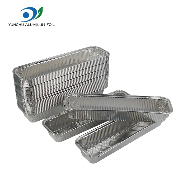 आयताकार ब्रेड ट्रे बेकिंग सिल्वर एल्यूमीनियम पन्नी कंटेनर