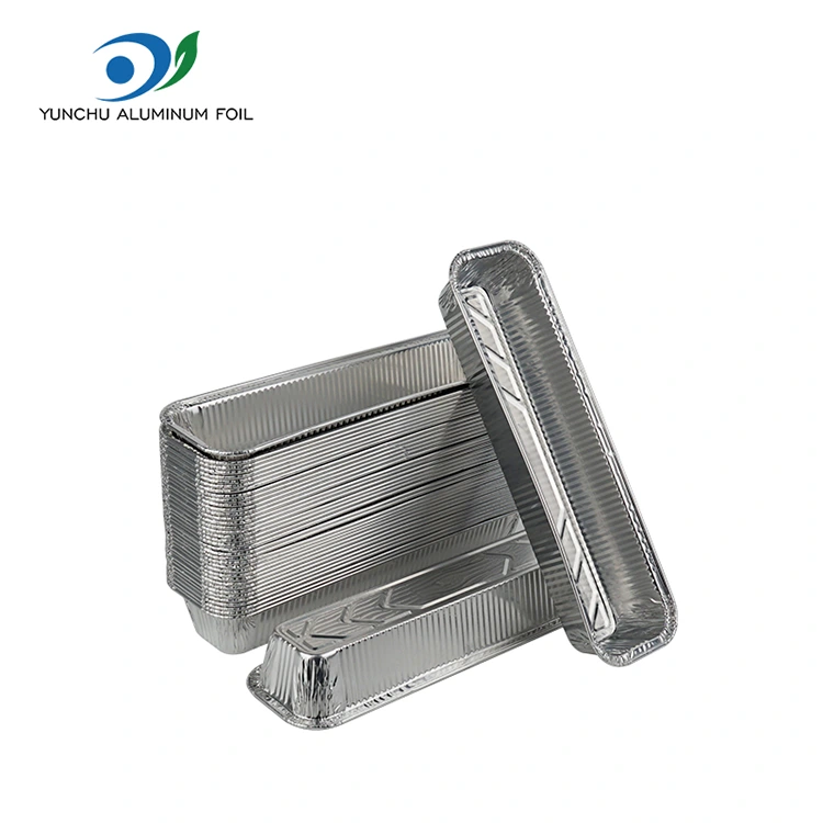 आयताकार ब्रेड ट्रे बेकिंग सिल्वर एल्यूमीनियम पन्नी कंटेनर