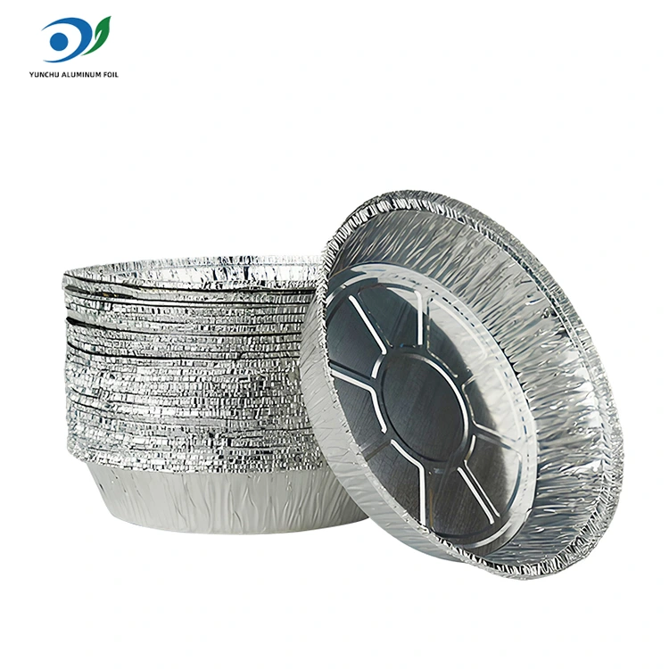 गोल एयर फ्रायर हॉट पॉट सिल्वर एल्यूमीनियम पन्नी फूड कंटेनर