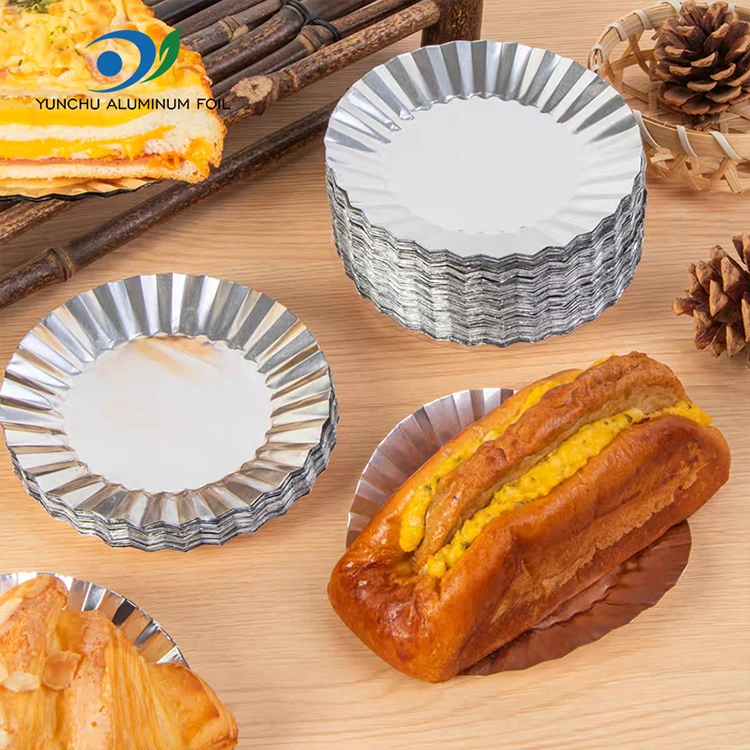 सिल्वर एल्युमिनियम फॉयल फ़ूड कंटेनर के साथ गोल बेकिंग केक टिन