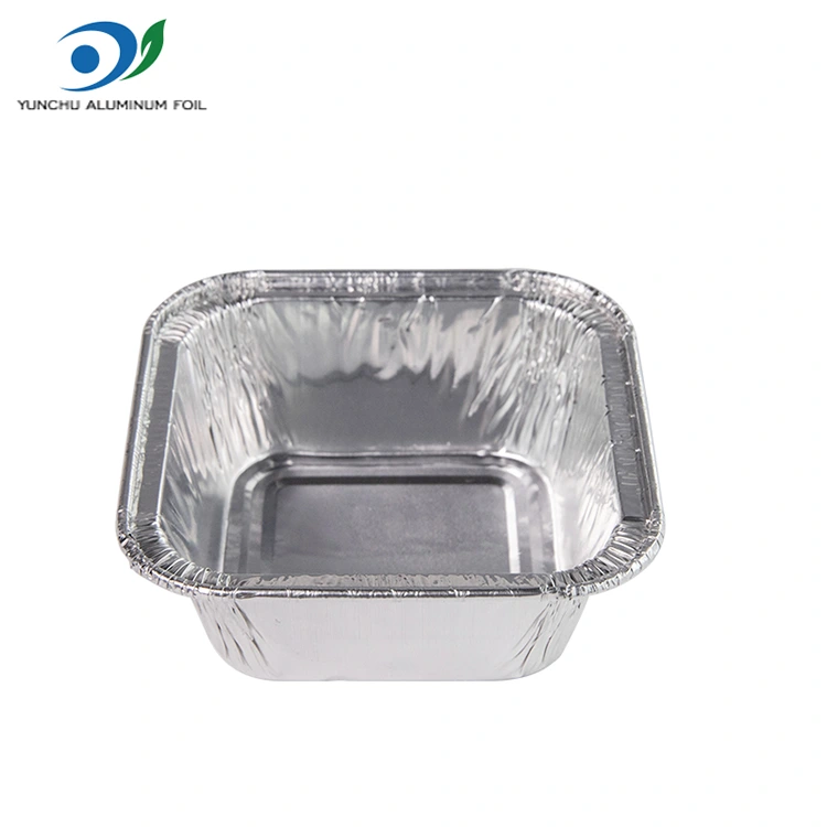 स्क्वायर एयर फ्रायर सिल्वर एल्यूमीनियम पन्नी कंटेनर