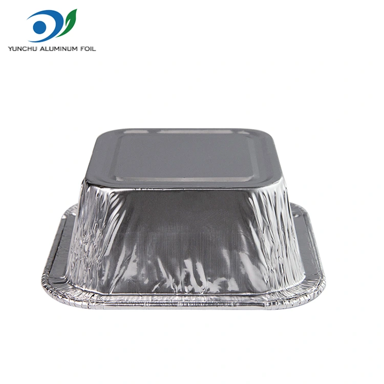 स्क्वायर एयर फ्रायर सिल्वर एल्यूमीनियम पन्नी कंटेनर