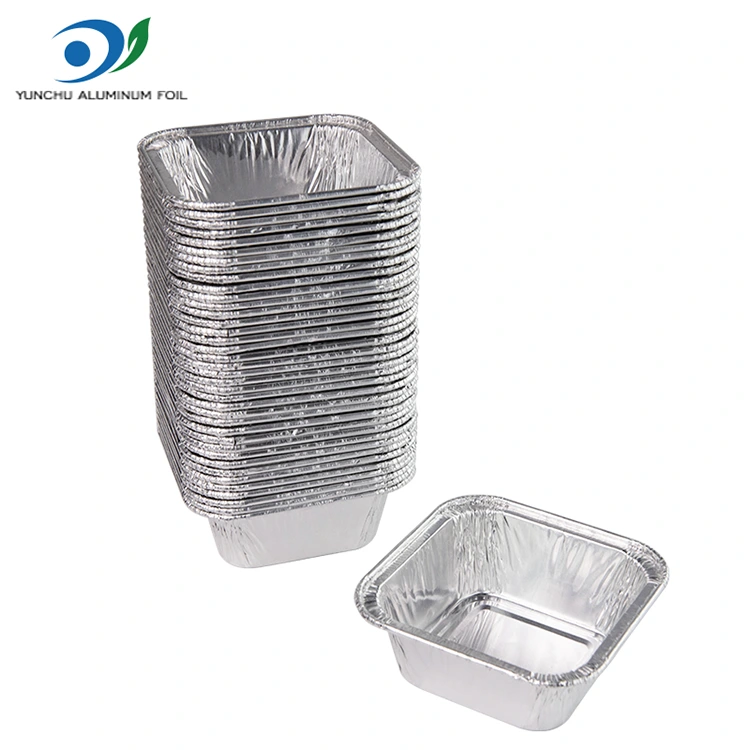 स्क्वायर एयर फ्रायर सिल्वर एल्यूमीनियम पन्नी कंटेनर