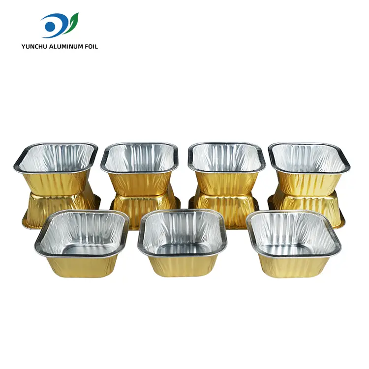 स्क्वायर बेकिंग केक स्मूथवॉल एल्यूमीनियम पन्नी कंटेनर