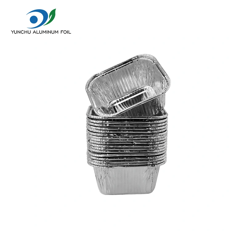 स्क्वायर बेकिंग शीट एयर फ्रायर सिल्वर एल्यूमीनियम पन्नी कंटेनर