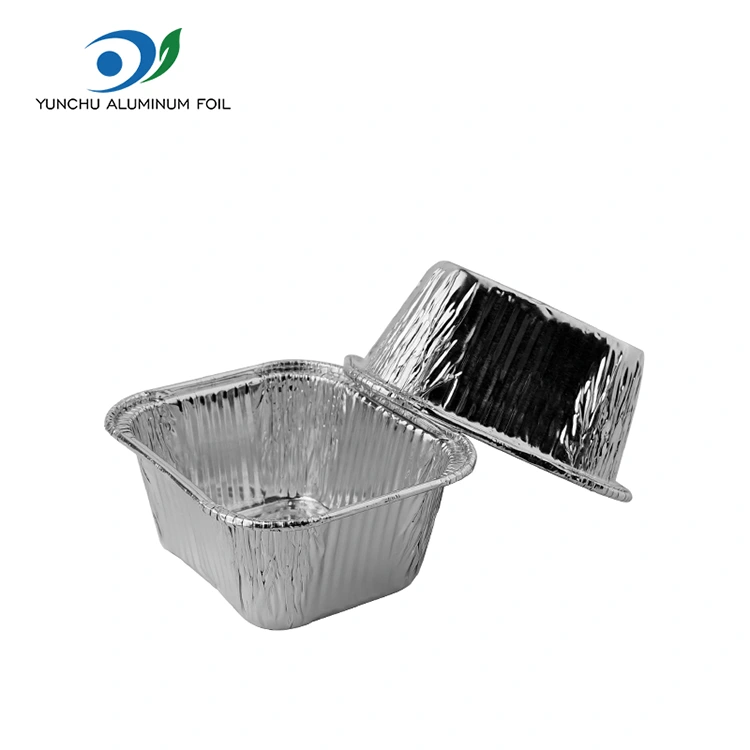 स्क्वायर बेकिंग शीट एयर फ्रायर सिल्वर एल्यूमीनियम पन्नी कंटेनर