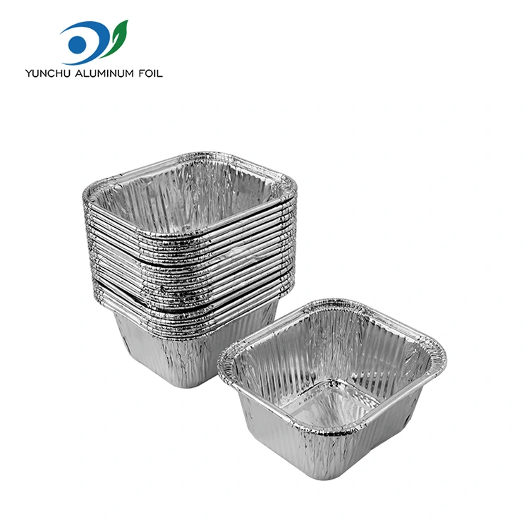 स्क्वायर बेकिंग शीट एयर फ्रायर सिल्वर एल्यूमीनियम पन्नी कंटेनर