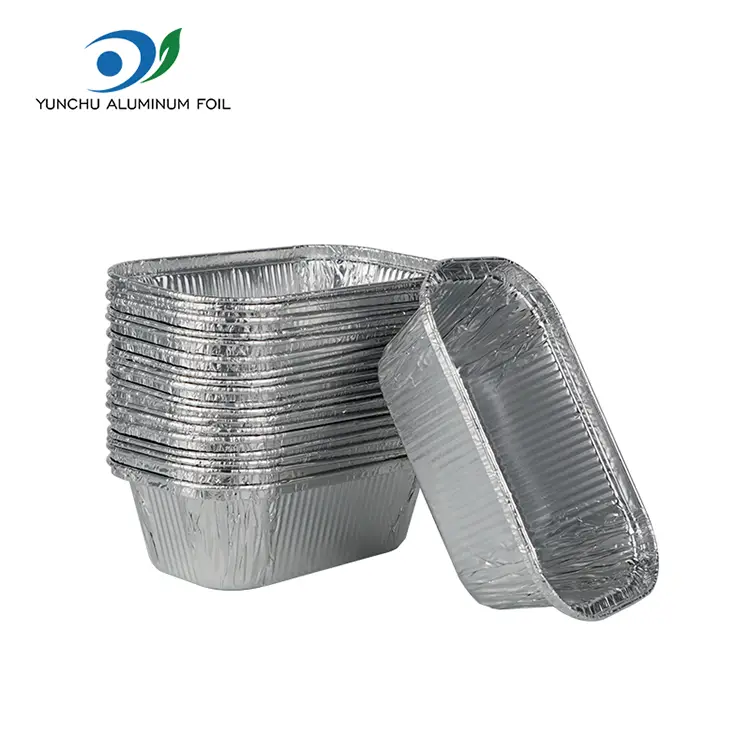 स्क्वायर केक बेकिंग सिल्वर एल्यूमीनियम पन्नी कंटेनर