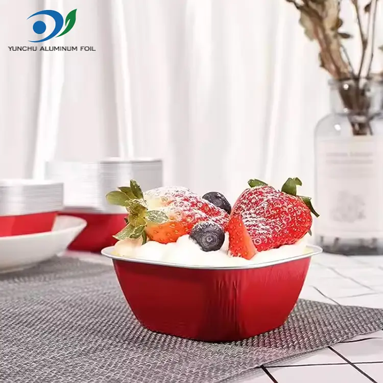 स्क्वायर कलर बेकिंग स्मूथवॉल एल्यूमीनियम पन्नी कंटेनर