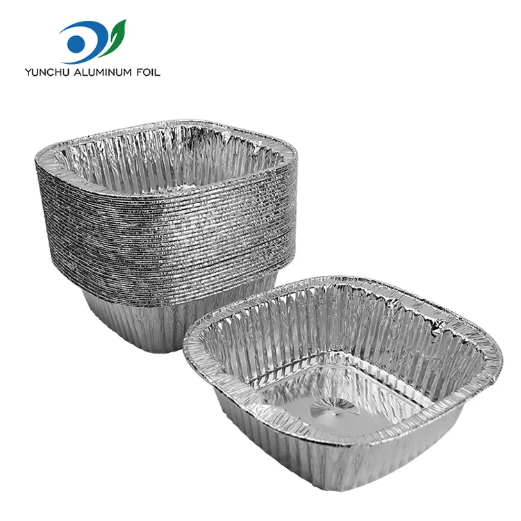 स्क्वायर सिल्वर टेकअवे पैकिंग एल्यूमीनियम पन्नी कंटेनर