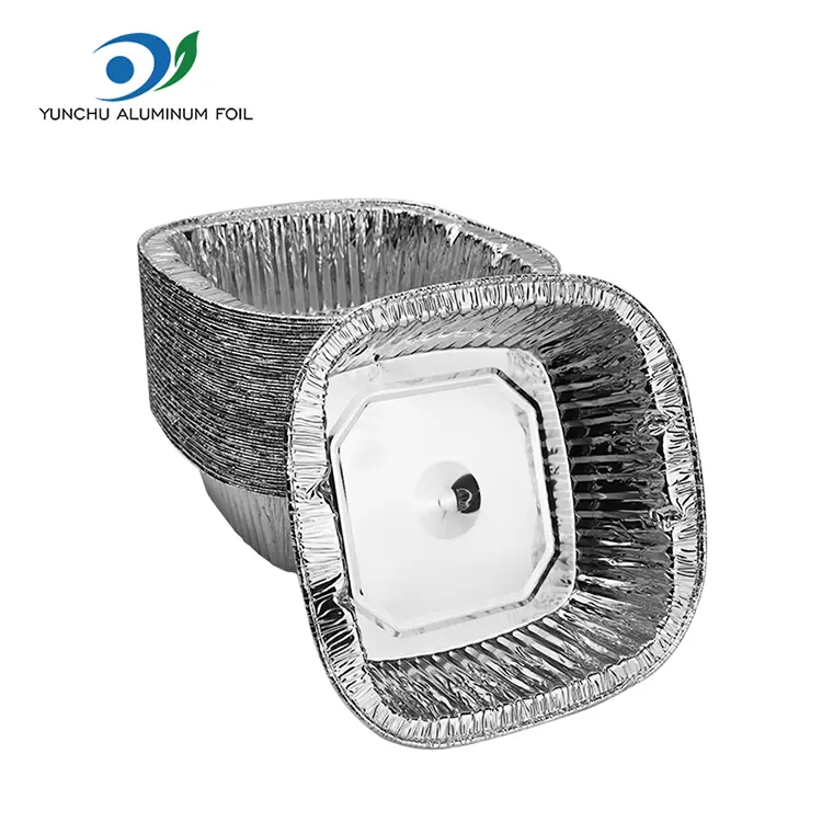 स्क्वायर सिल्वर टेकअवे पैकिंग एल्यूमीनियम पन्नी कंटेनर